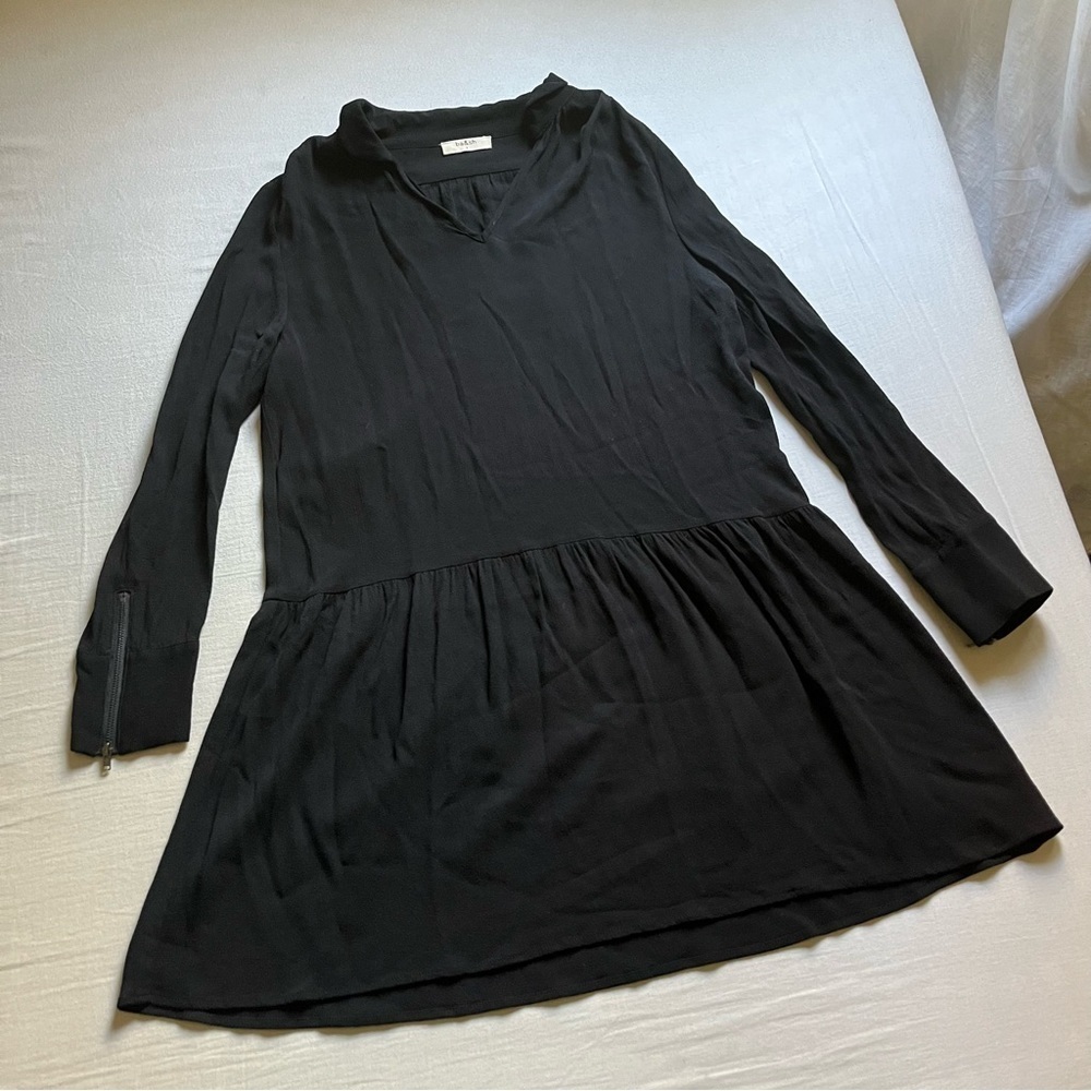 BA&SH black long sleeve ruffle mini dress